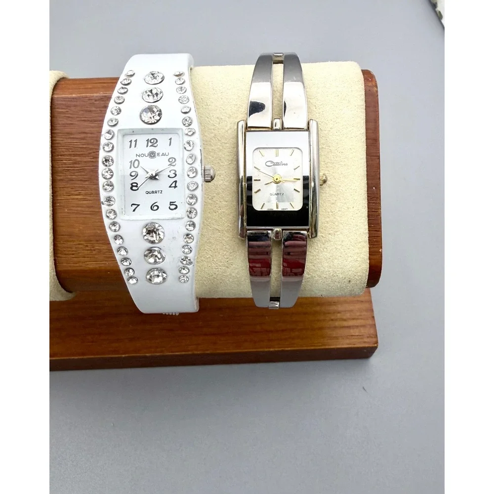 Lot of 4 Women's Working Quartz Watches Peugeot Nouveau Eau Catalina Cuff